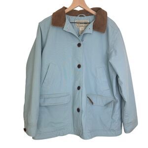 LL Bean Barn Coat Jacket Insulated Thinsulate Corduroy Collar Womens XL Petite